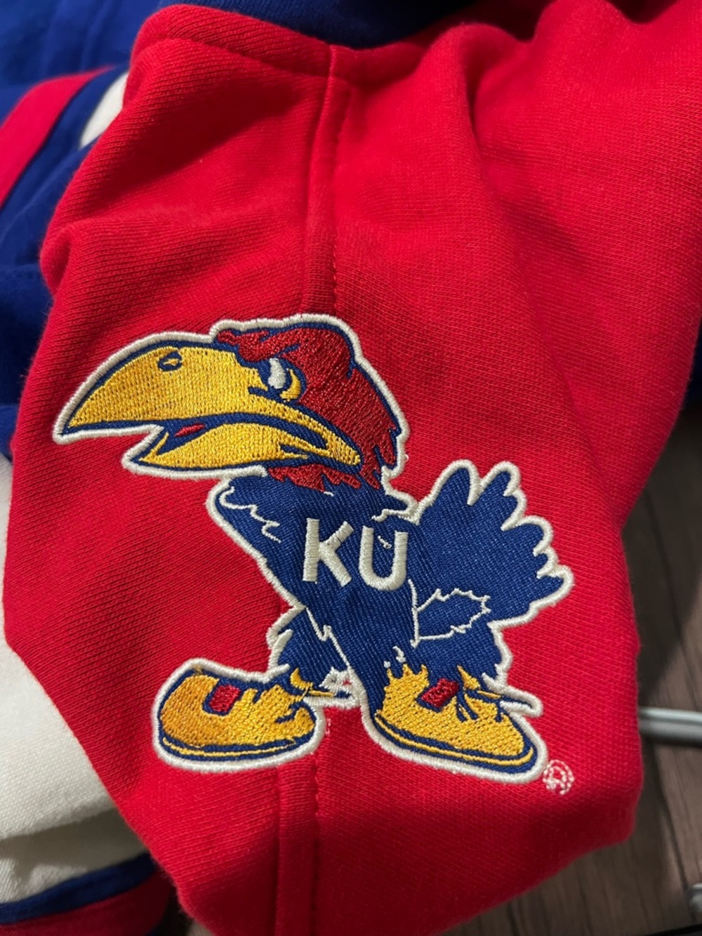 Kansas Jayhawks '47 Men's Blue Superior Lacer Hockey Fashion Hood Men’s Large - Picture 4 of 11